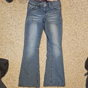 Levi's Classic Blue Flare Jeans Girls Size 7 Skinny Flare